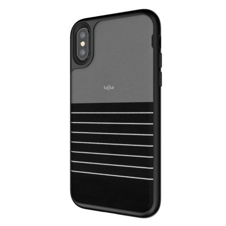 kajsa resort collection stripe pattern iphone x case - black