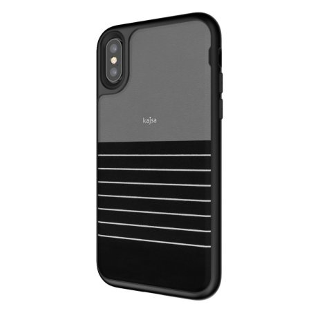 Coque iPhone X Kajsa Resort Collection avec motif à rayures – Noire