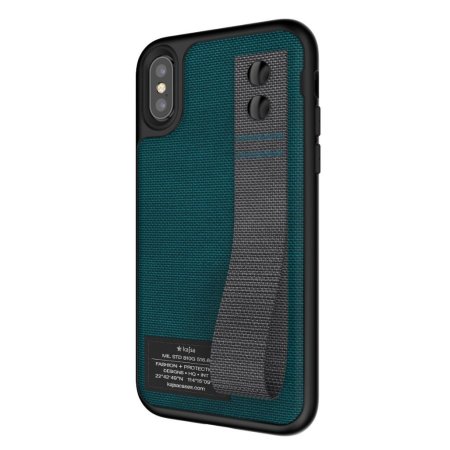 Kajsa Military Collection Straps iPhone X Fabric Tough Case - Blue