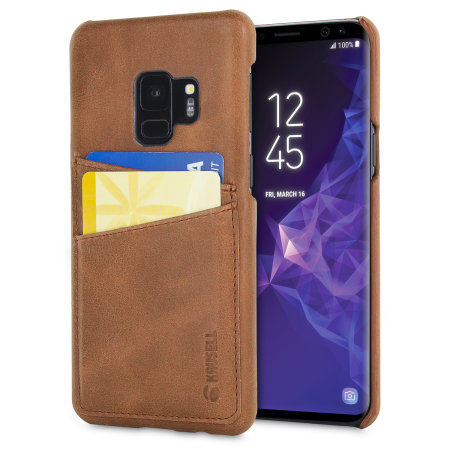 Krusell Sunne 2 Card Samsung Galaxy S9 Leather Case - Cognac