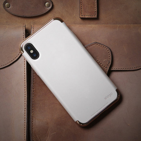 Elago Empire iPhone X Case - Rose Gold / White
