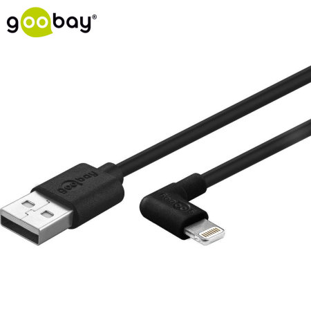 Goobay 90° Angled MFi Lightning Cable for Apple iPhone/iPad - Black