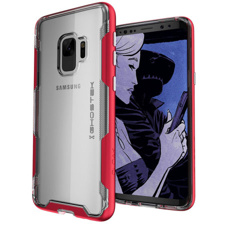 Ghostek Cloak 3 Samsung Galaxy S9 starke Hülle - Klar / Rot