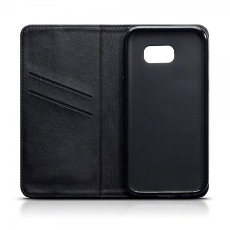 Genuine Leather Samsung Galaxy A5 2017 Wallet Case - Black