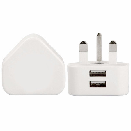 Core Dual USB Port Mains Charger - White