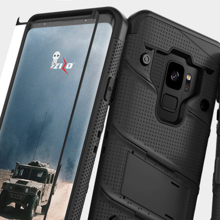 Zizo Bolt Samsung Galaxy S9 Tough Case & Screen Protector - Black
