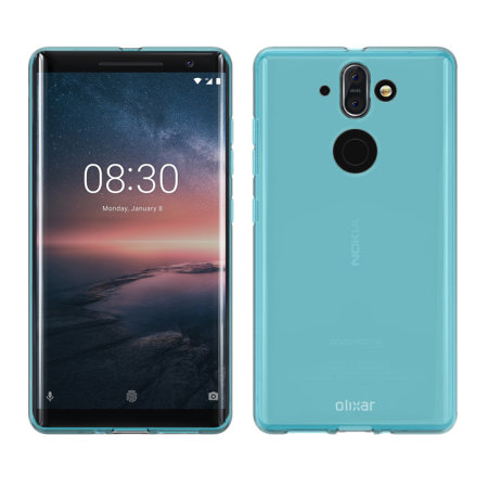 Coque Nokia 8 Sirocco Olixar FlexiShield en gel – Bleue