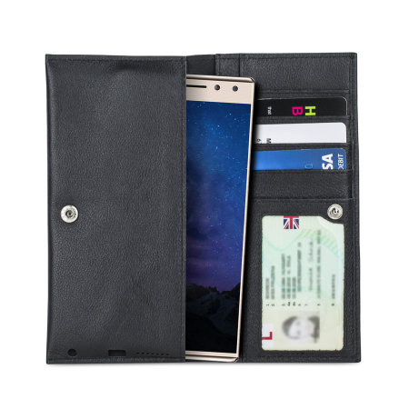 Olixar Primo Genuine Leather Alcatel 5 Pouch Wallet Case - Black
