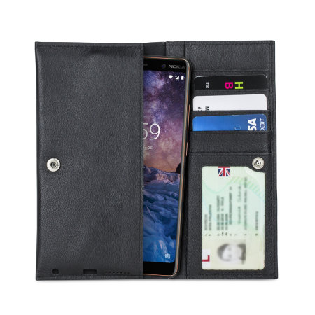 Olixar Primo Genuine Leather Nokia 7 Plus Pouch Wallet Case - Black