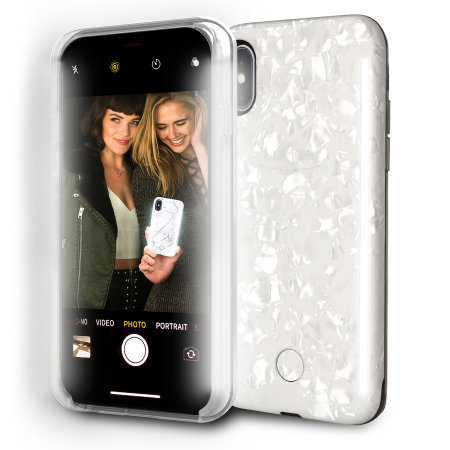 LuMee Duo iPhone X Double-Sided Lighting Case - Pearl White