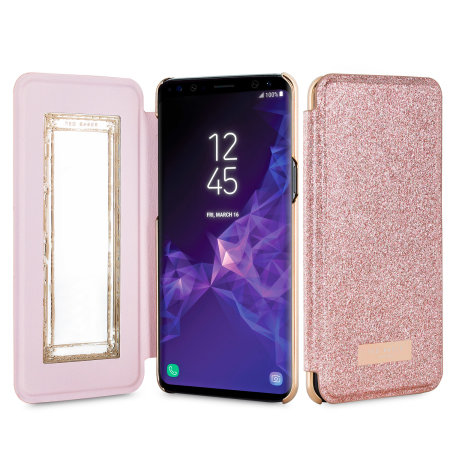 Ted Baker Mirror Folio Samsung Galaxy S9 Glitter Case - Rose Gold