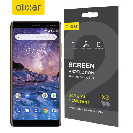 Olixar Nokia 7 Plus Screen Protector 2-in-1 Pack