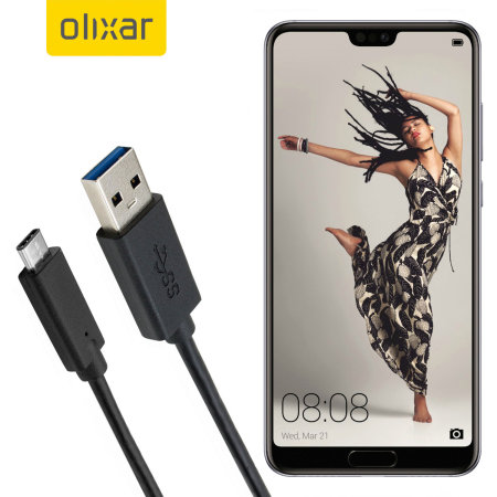 Olixar USB-C Huawei P20 Pro Charging Cable - Black 1m