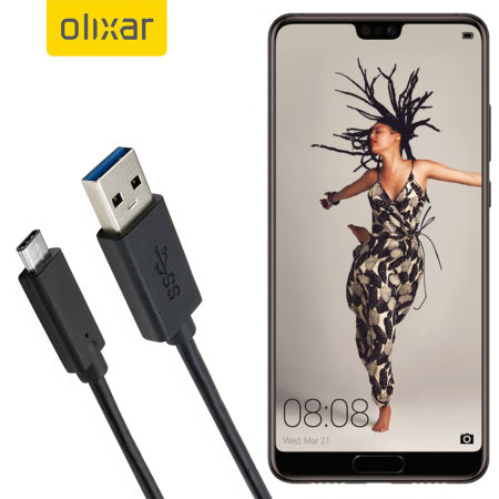 Olixar USB-C Huawei P20 Charging Cable - Black 1m