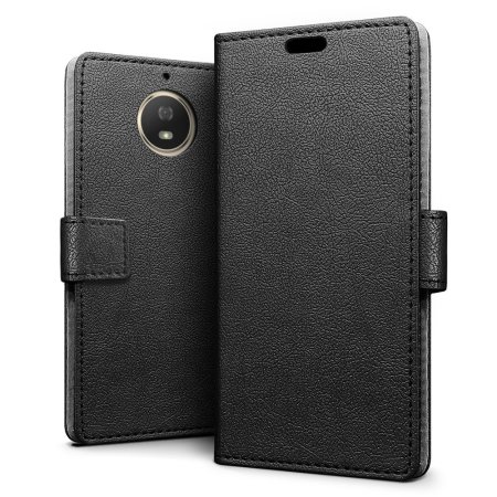 Motorola Moto G5S Leather-Style Wallet Case - Black