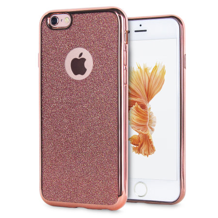 herfst Grap wildernis Rose Gold iPhone 6S Bling Gel Case - Glitter