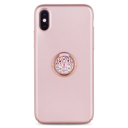 LoveCases Diamond Ring Case For IPhone X / XS- Rose Gold