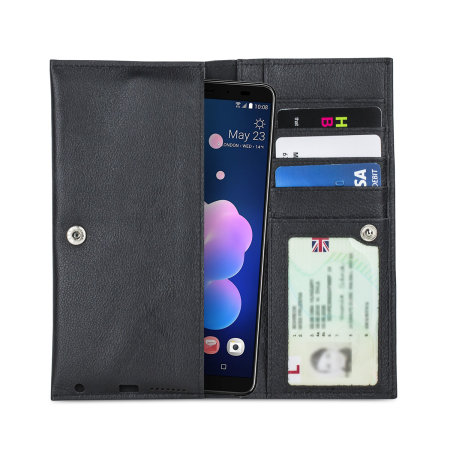 Olixar Primo Genuine Leather HTC U12 Plus Pouch Wallet Case - Black