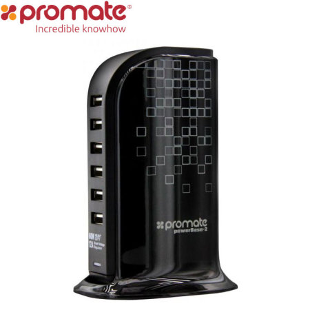 Promate PowerBase-2 6 Port USB 60W Charging Station - Black