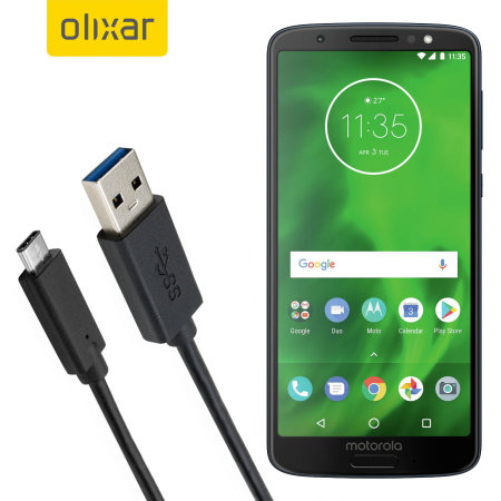 Olixar USB-C Motorola Moto G6 Charging Cable - Black 1m