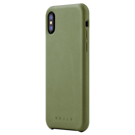 mujjo genuine leather iphone x case - olive