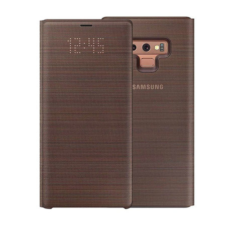 Official Samsung Galaxy Note 9 LED Flip Wallet Deksel - Brun