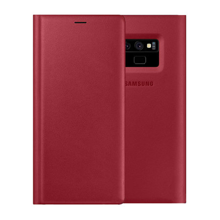 Official Samsung Galaxy Note 9 Leather Wallet Cover Case - Red