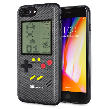 SuperSpot iPhone 8 Plus Retro Game Case - Carbon Black