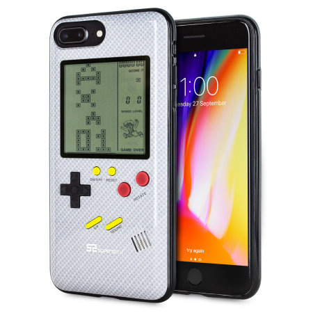 SuperSpot iPhone 8 Plus Retro Game Case - Carbon White