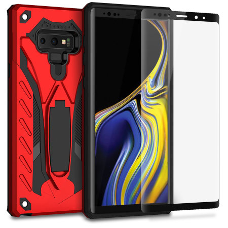 Samsung Galaxy Note 9 Case and Screen Protector Olixar Raptor - Red