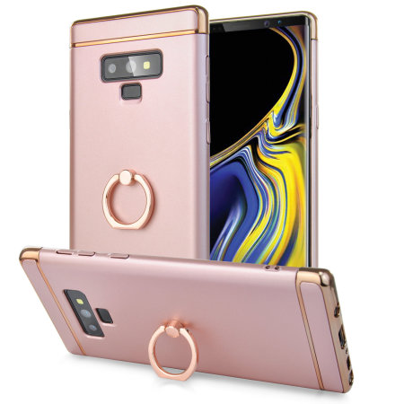 Coque Samsung Galaxy Note 9 Olixar X-Ring Finger Loop – Or Rose