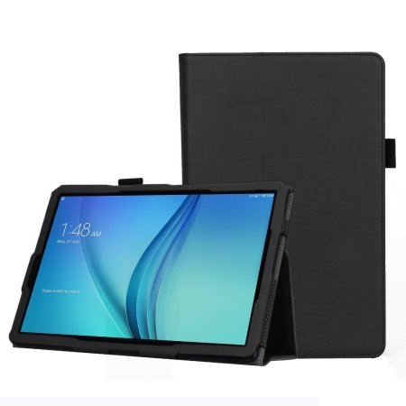 Olixar Leather-Style Samsung Galaxy Tab S4 Wallet Stand Case - Black