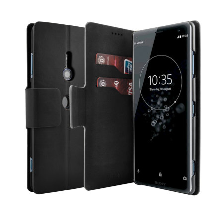 Olixar Leather-Style Sony Xperia XZ3 Wallet Stand Case - Black