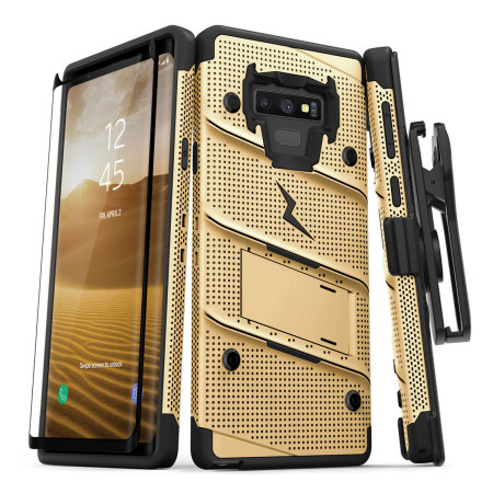 Zizo Bolt Samsung Galaxy Note 9 Tough Case & Screen Protector - Gold