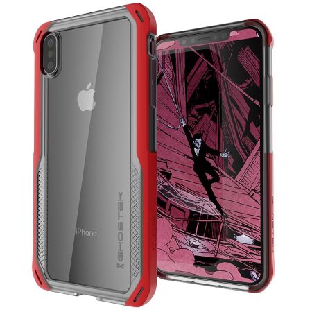 Ghostek Cloak 4 iPhone XS Max Tough Skal - Klar / Röd