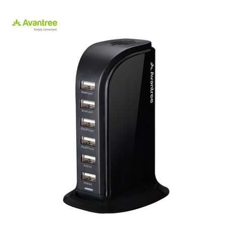 Avantree PowerTower Desktop USB Ladegerät - Schwarz - EU-Netzteile