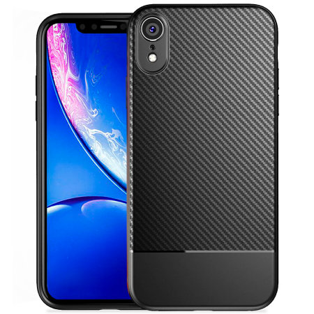 Olixar iPhone XR Carbon Fibre Case - Black