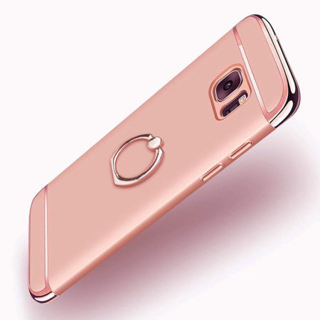 Coque Galaxy S7 Olixar X-Ring – Avec bague de maintient – Or rose