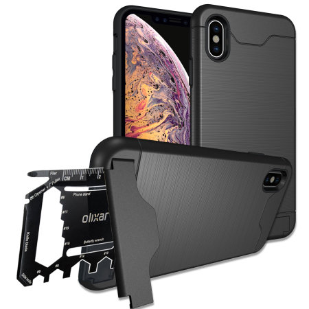 Coque iPhone XS Max Olixar X-Ranger Survival avec outils – Noire