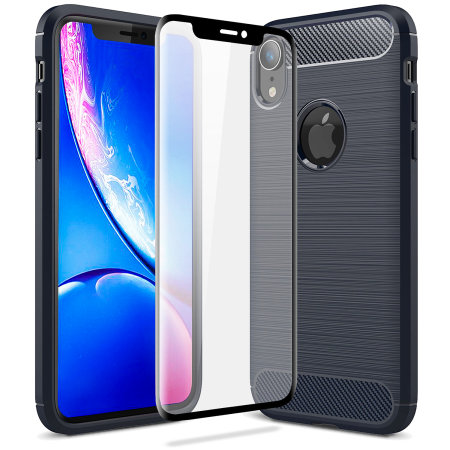 Olixar Sentinel iPhone XR Case and Glass Screen Protector - Blue