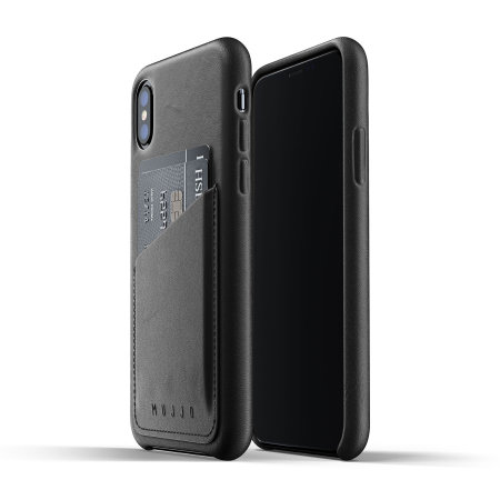 Mujjo Echt leder iPhone XS Portemonnee Case - Zwart