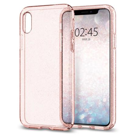 Coque iPhone XS Spigen Liquid Crystal Glitter – Quartz rose