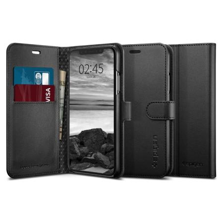 Spigen Wallet S iPhone XS Case - Zwart