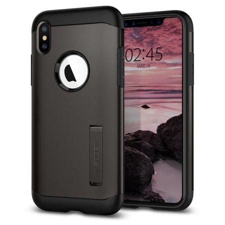 Spigen Slim Armor iPhone XS Max Hårt Skal - Gunmetal