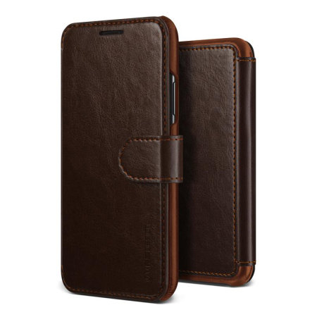 VRS Design Dandy Leather-Style iPhone XS Max Wallet Case - Dark Brown