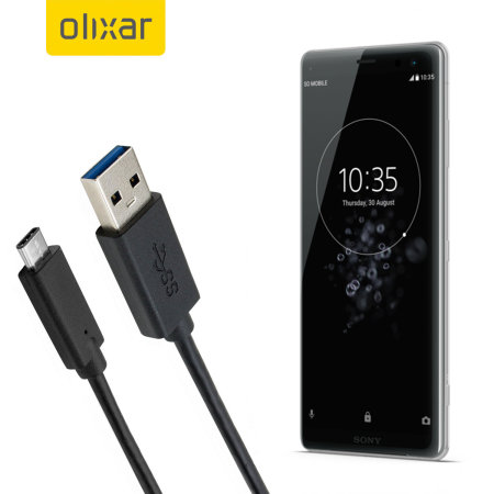 Olixar USB-C Sony Xperia XZ3 Charging Cable - Black 1m