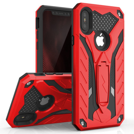 Funda iPhone XS Max Zizo Static - Negra / roja