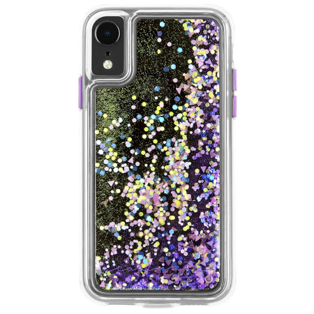 Coque iPhone XR Case-Mate Waterfall Glow Glitter – Lueur violette