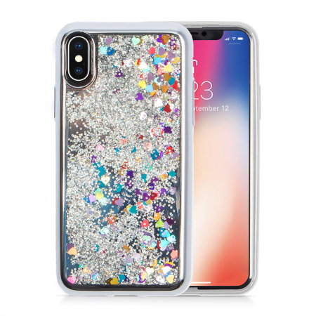 Zizo ZV Glitter Star Design iPhone XS Max Case - Silver