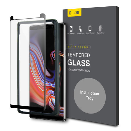 Olixar Galaxy Note 9 Glas Displayschutz EasyFit (Fall kompatibel)